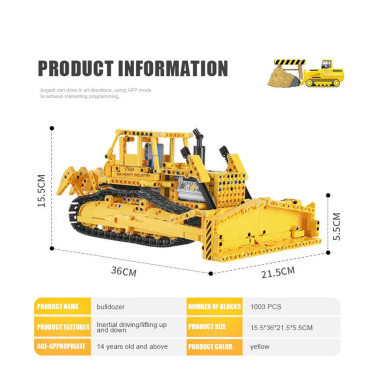 Конструктор Mould King 17024 &quot;Бульдозер на радиоуправлении&quot; 1003 дет