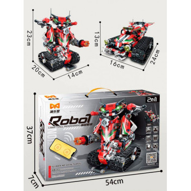 Конструктор Yonglexing 11036 Robot 2в1 &quot;Красный трансформер&quot; на радиоуправлении 703 дет. 37х7х54