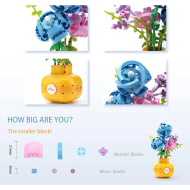 Конструктор Balody 21088 Цветы &quot;Розы в вазе&quot; с ароматизатором 522 дет.