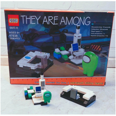 Конструктор QS08 47038 Among us &quot;Пост наблюдения&quot; 164 дет в коробке 29х4х21 см