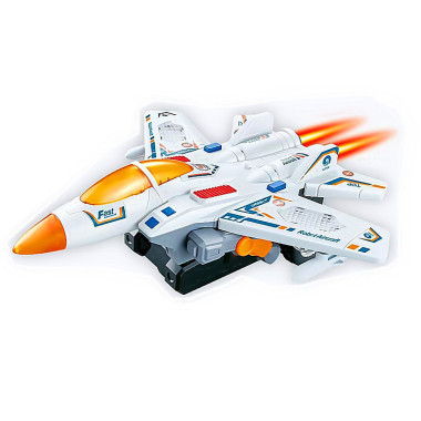 Музыкальный светящийся самолет трансформер 2в1 19х14х15 см