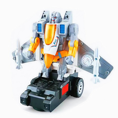 Музыкальный светящийся самолет трансформер 2в1 19х14х15 см