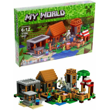 Конструктор PRCK 63021 Майнкрафт &quot;Мини деревня&quot; 1106 дет. 57.5х37.5х8 см