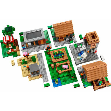Конструктор PRCK 63021 Майнкрафт &quot;Мини деревня&quot; 1106 дет. 57.5х37.5х8 см