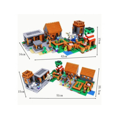 Конструктор PRCK 63021 Майнкрафт &quot;Мини деревня&quot; 1106 дет. 57.5х37.5х8 см