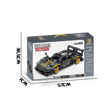 Конструктор ZB 88007 Техника Машина &quot;Черный спорткар&quot; 608 дет.
