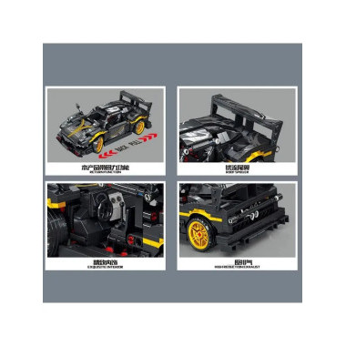 Конструктор ZB 88007 Техника Машина &quot;Черный спорткар&quot; 608 дет.