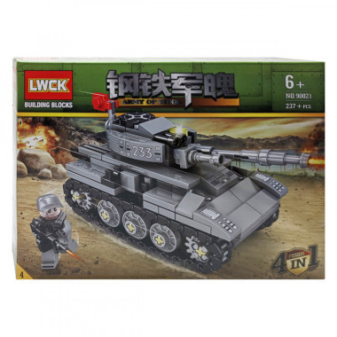 Конструктор 90021 LWCK &quot;Военные машины&quot; 4 вида 8 шт в упаковке 26х19х4.5 см
