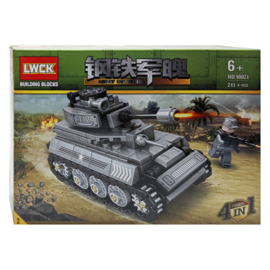 Конструктор 90021 LWCK &quot;Военные машины&quot; 4 вида 8 шт в упаковке 26х19х4.5 см