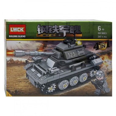 Конструктор 90021 LWCK &quot;Военные машины&quot; 4 вида 8 шт в упаковке 26х19х4.5 см