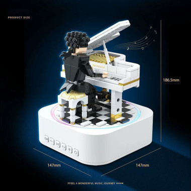 Конструктор QuanGuan 100217 Музыкальная колонка Bluetooth &quot;Пианист&quot; 485 дет. 16.8x22x13.7 см (подсветка+движение)