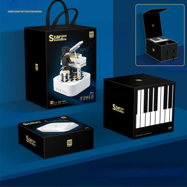 Конструктор QuanGuan 100217 Музыкальная колонка Bluetooth &quot;Пианист&quot; 485 дет. 16.8x22x13.7 см (подсветка+движение)