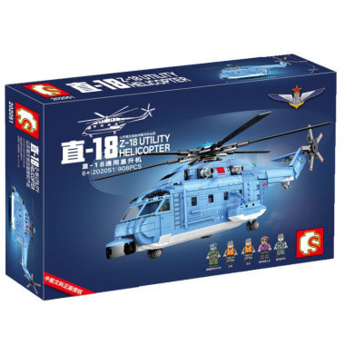 Конструктор Sembo 202051 &quot;Вертолет Z-18&quot; 908 дет. в кор. 56х8х37 см