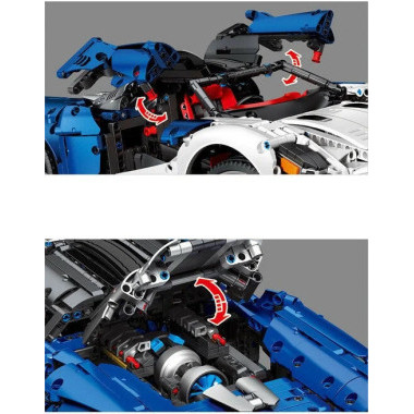 Конструктор Sembo 701037 Техника Машина &quot;Суперкар Hell Cat&quot; 1857 дет. 48.5x33x11