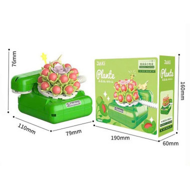 Конструктор Jaki Plante JK2718 Телефон винтажный с суккулентами 19x6x16 см