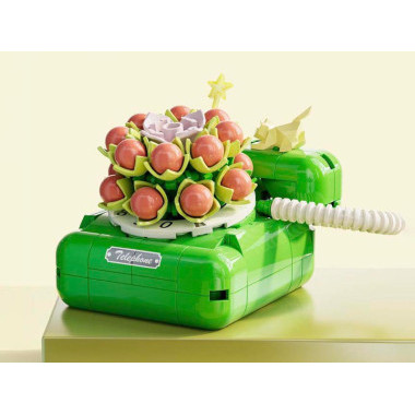 Конструктор Jaki Plante JK2718 Телефон винтажный с суккулентами 19x6x16 см