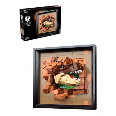 Конструктор Jaki JK5301 3D-Картина Динозавр 573 дет., (пасть двигается) 43x8x32 см