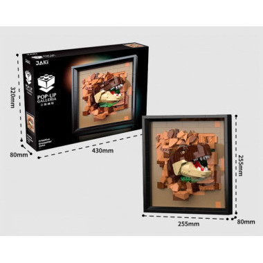 Конструктор Jaki JK5301 3D-Картина Динозавр 573 дет., (пасть двигается) 43x8x32 см