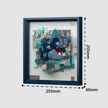 Конструктор Jaki JK5302 3D-Картина Динозавр, 573 дет., (пасть двигается) 43x8x32 см