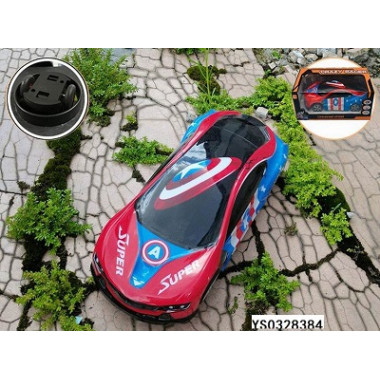 Машина "Супергерои" звук+свет на батарейках 29х14х11см