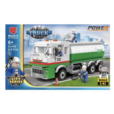 Конструктор BBlock XJ-848D Сити &quot;Автоцистерна для перевозки нефти&quot; 415 дет. 30х7х48 см