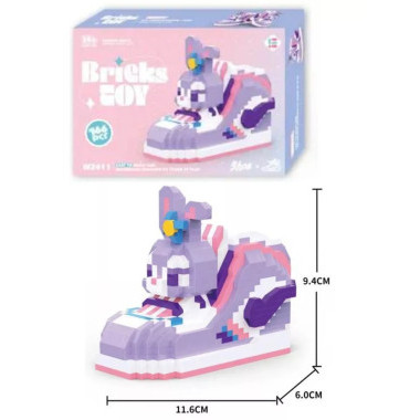 Конструктор Bricks Toy W2411 Зайчик в кроссовке 166 дет 22х5х15 см Конструктор Bricks Toy W2411 Зайчик в кроссовке 166 дет 22х5х15 см