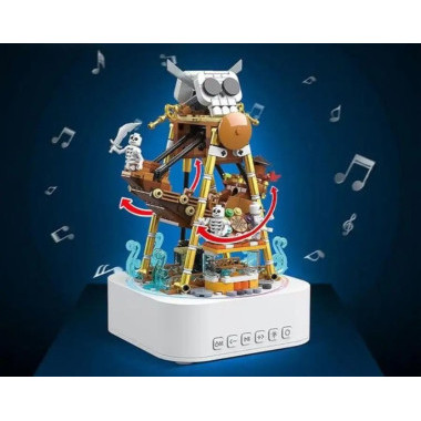 Конструктор Quan Guan 100228 Музыкальная колонка Bluetooth &quot;Пираты&quot; 591 дет. 22.8x31x6.6 см (свет + движение)