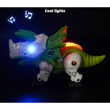 Динозавр Трицератопс металлический со световыми и звуковыми эффектами 12 шт/дисплей 46.5*9.5*31.5