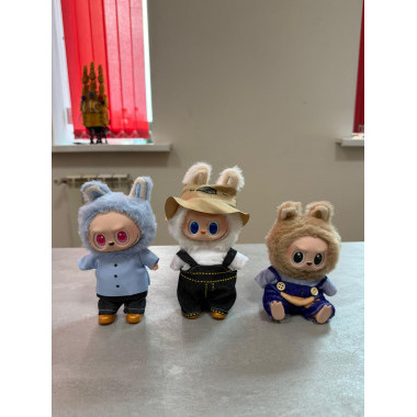 Ограниченная серия 3-го поколения PopMart Pop Labubu Heart Macaron 8-дюймовый плюшевая виниловая кукла брелок [2 комплекта одежды] 3 вида. ЦЕНА ЗА 6 шт.