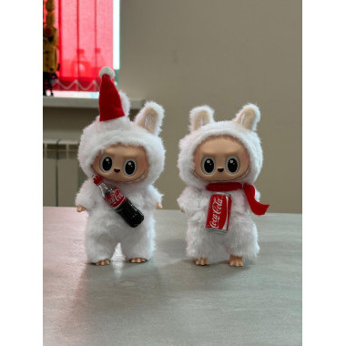 Ограниченная серия PopMart Лабубу Сердце Макарон Coca-Cola 8-дюймовая плюшевая виниловая кукла  Брелок с визитной карточкой  6 шт в блоке, рандомный цвет. ЦЕНА ЗА 6 шт.