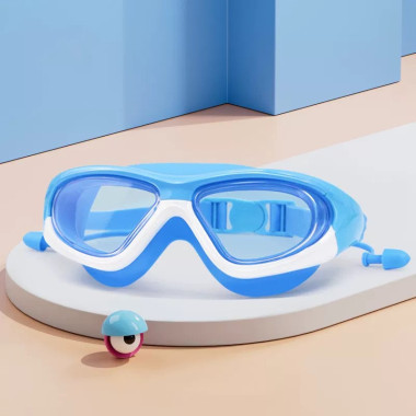 Очки для плавания с чехлом в комплекте (Голубой)