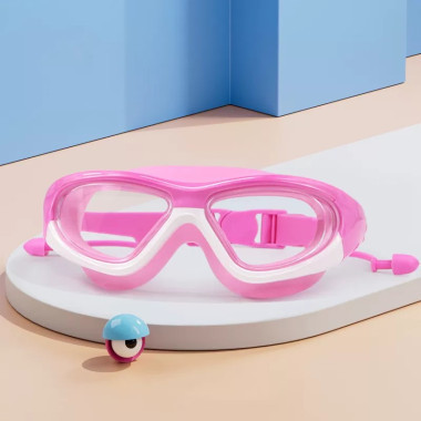 Очки для плавания с чехлом в комплекте (Розовый)