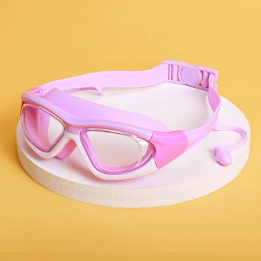 Очки для плавания с чехлом в комплекте (Розовый)
