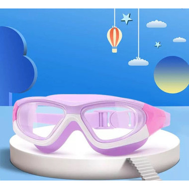 Очки для плавания с чехлом в комплекте (Розово-фиолетовый)