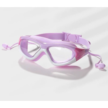 Очки для плавания с чехлом в комплекте (Розово-фиолетовый)