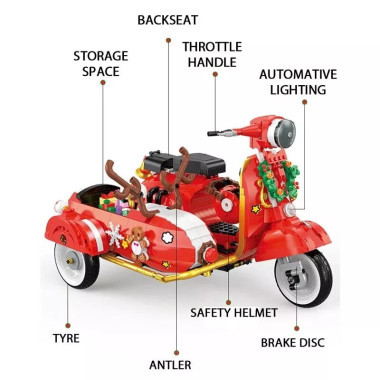 Конструктор 21059 Balody &quot;Рождественский мотоцикл&quot; 1529 дет.
