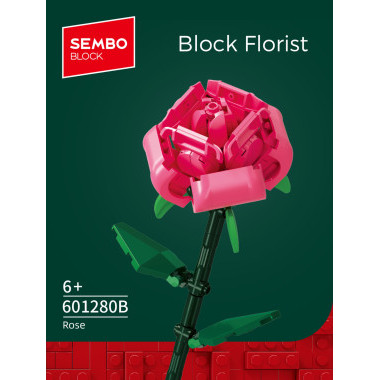 Конструктор SEMBO 6012980B "Роза сливовая" 95 дет. 9X15X6