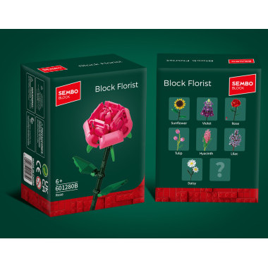 Конструктор SEMBO 6012980B &quot;Роза сливовая&quot; 95 дет. 9X15X6