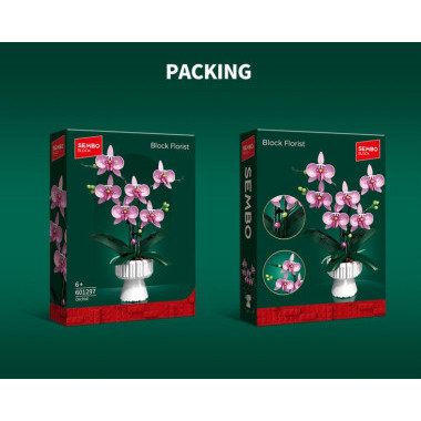 Конструктор SEMBO 601297 &quot;Орхидея&quot; 562 дет. 22X6X30