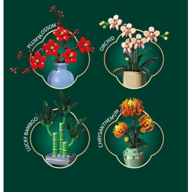 Конструктор SEMBO 601296 &quot;Пионовидная хризантема&quot; 254 дет. 8X20X6