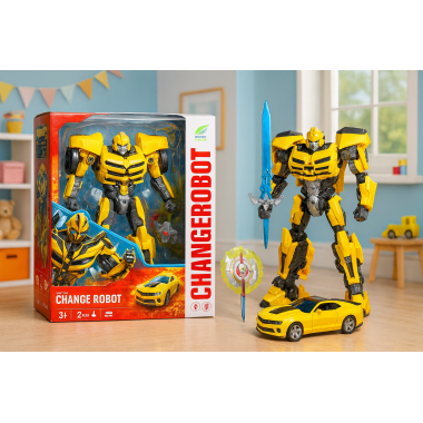 Робот трансформер + меч и щит в коробке 37х32см Робот трансформер + меч и щит в коробке 37х32см