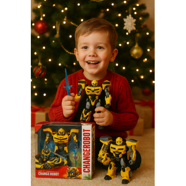 Робот трансформер + меч и щит в коробке 37х32см