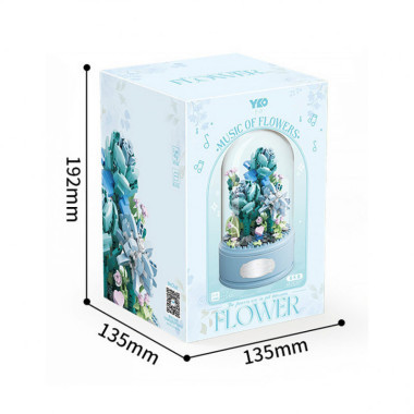 Конструктор YKO P1063 Музыкальная шкатулка голубая роза  522 дет