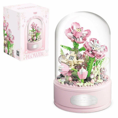 Конструктор YKO P1062 Музыкальная шкатулка Розовые цветы  522 дет