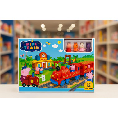 Железная дорога для Свинки + 6 героев  музыка+свет 26.5х18х12.5см (аналог)