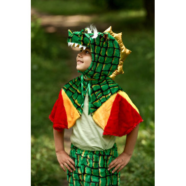 Детский карнавальный костюм дракона (зеленый) на 3-6 лет