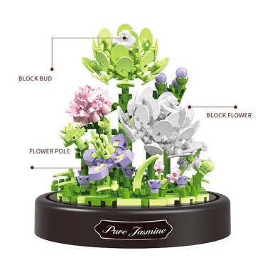 Конструктор Balody 16347 Цветы в колбе &quot;Чистый жасмин&quot;, 385 дет. 13x13x16.3