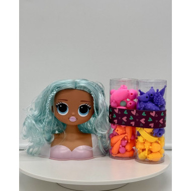 Кукла манекен для причесок + украшения 8 предметов в коробке 31х9х13см