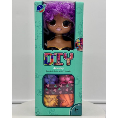 Кукла манекен для причесок + украшения 8 предметов в коробке 31х9х13см