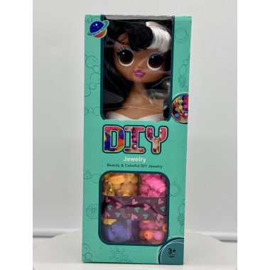 Кукла манекен для причесок + украшения 8 предметов в коробке 31х9х13см